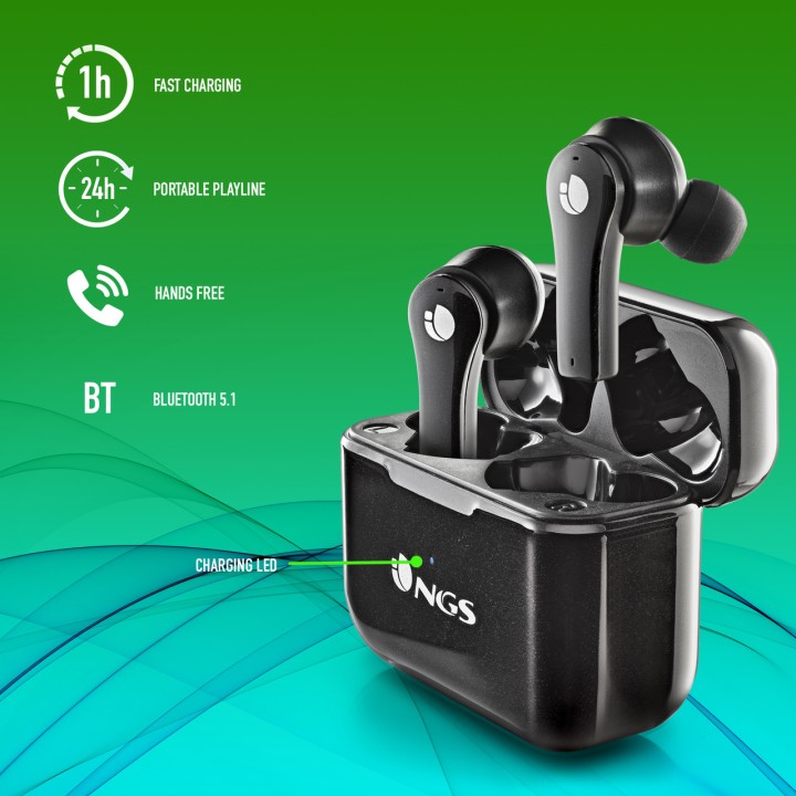 NGS Bezdrôtové Bluetooth 5.1 slúchadlá s nabíjacím puzdrom