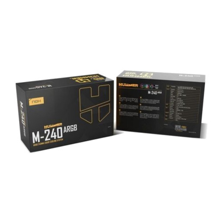 NOX AIO-væskekølingssæt til CPU HUMMER-M240 ARGB 2X120MM