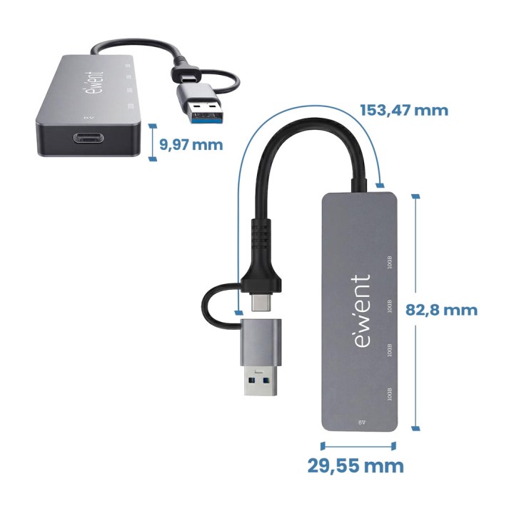 EWENT USB-C hub with 4 Type-C ports EW1151 3.2 GEN2