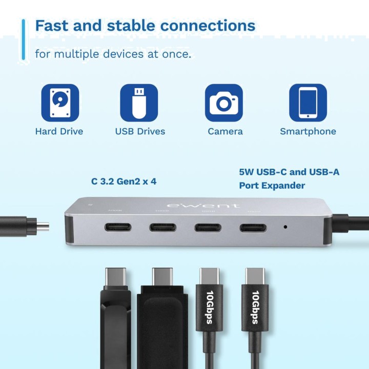 EWENT Hub USB-C con 4 porte di tipo C EW1151 3.2 GEN2