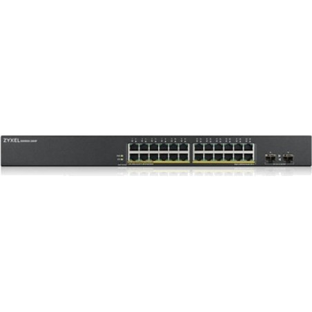 switch gestionado de 24 puertos gigabit poe con 2 sfp gs1900-24hp v2