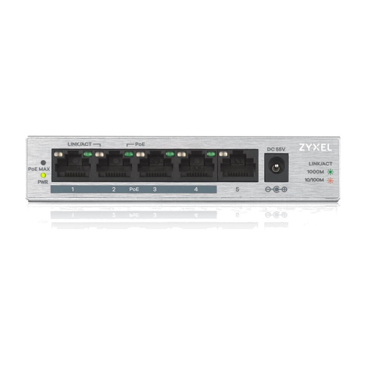 ZYXEL 5-port Gigabit unmanaged switch with 4 PoE ports