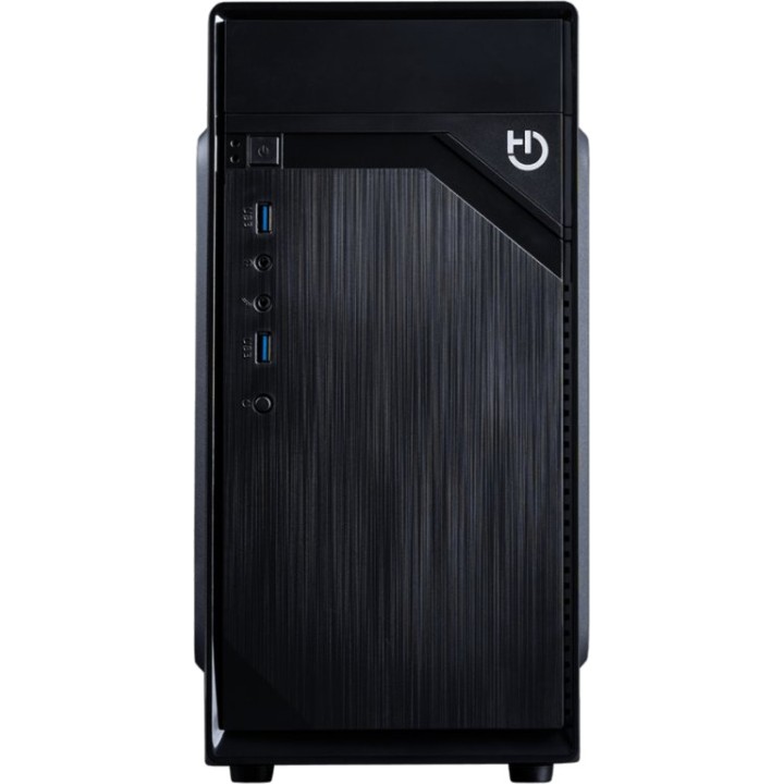 HIDITEC Obudowa minitower do PC z zasilaczem i 2 portami USB