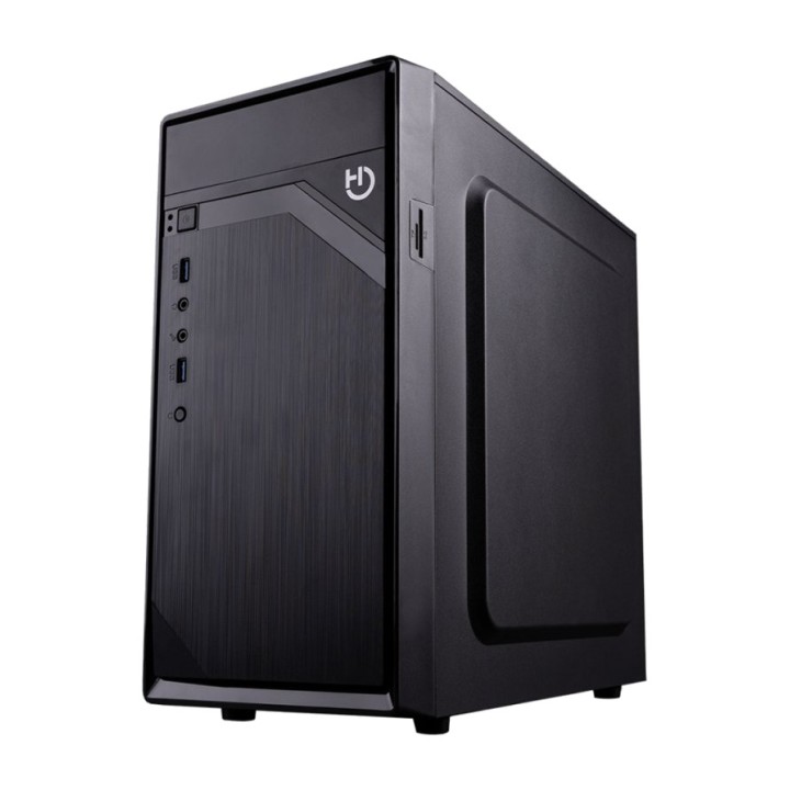 HIDITEC Obudowa minitower do PC z zasilaczem i 2 portami USB