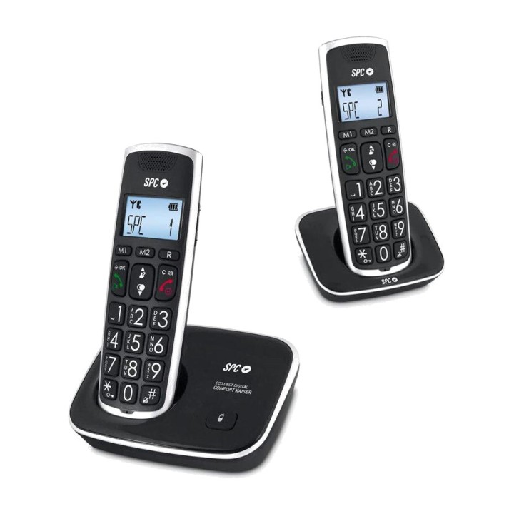 SPC Schnurloses DECT-Telefon mit zwei Mobilteilen für