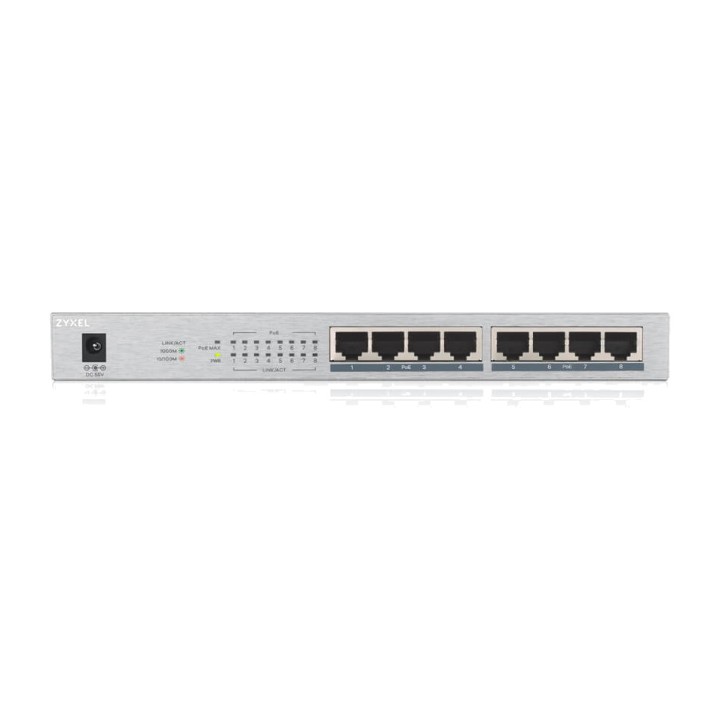 ZYXEL Switch no gestionado de 8 puertos Gigabit PoE GS1008HP