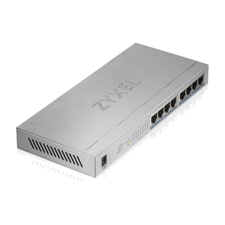 ZYXEL Switch no gestionado de 8 puertos Gigabit PoE GS1008HP