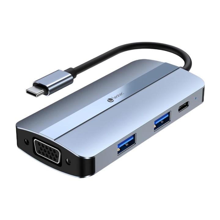 LEOTEC Hub USB-C 7 in 1 con HDMI, VGA e uscita audio LEDS04