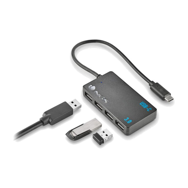 NGS Hub USB 3.2 Gen 1 à 4 ports avec connecteur de type C