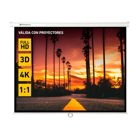 foldable manual projection screen for wall and ceiling 112" 200x200cm 1:1 4:3 16:9