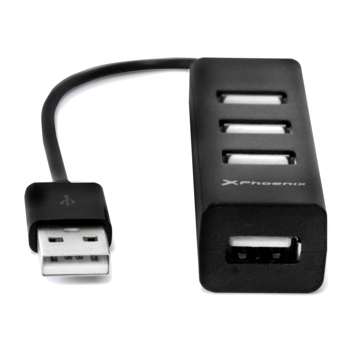 PHOENIX Hub USB portatile a 4 porte con cavo flessibile 2.0