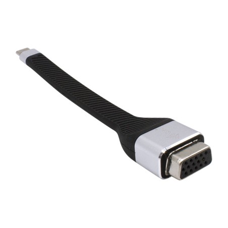 usb-c-sovitin vga full hd -liitäntään, joustava kaapeli c31flatvga60hz 11,5 cm