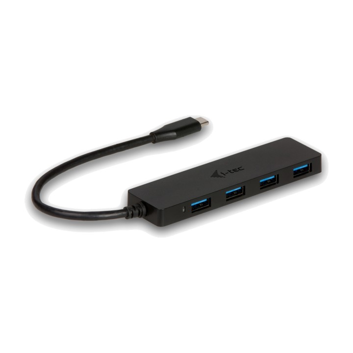 I-TEC Slim USB-C hub with 4 USB 3.0 ports and integrated