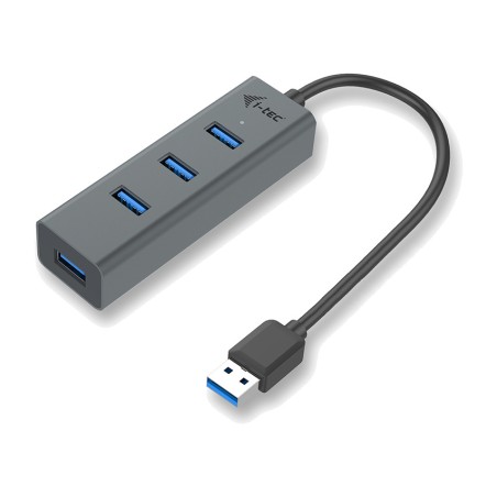 hub usb 3.0 en aluminium avec 4 ports et câble intégré u3hubmetal403 28 cm