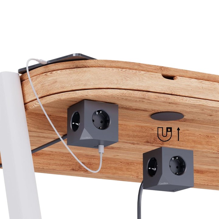 COOLBOX Prelungitor magnetic cu cablu, trei prize și porturi