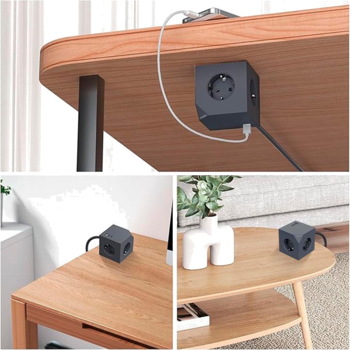 COOLBOX Multipresa magnetica con cavo, tre prese e porte USB