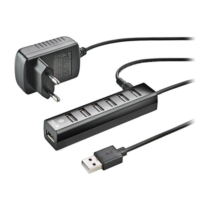 NGS 7-Port-USB-2.0-Hub mit Netzteil IHUB7-TINY 480MBPS