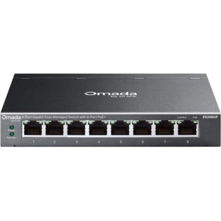 switch gestionable gigabit de 8 puertos con poe+ omada es208gp