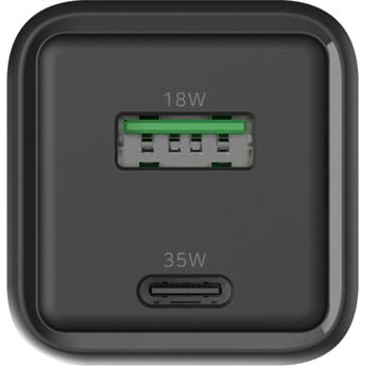 COOLBOX GaN wall charger with USB-A and USB-C ports 35W PD