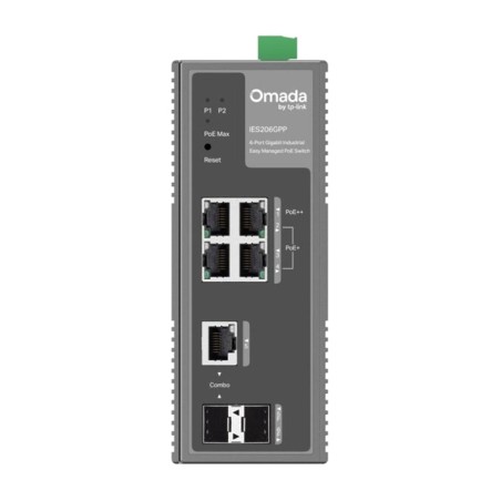 6-port poe+ managed gigabit industrial switch for din rail ies206gpp