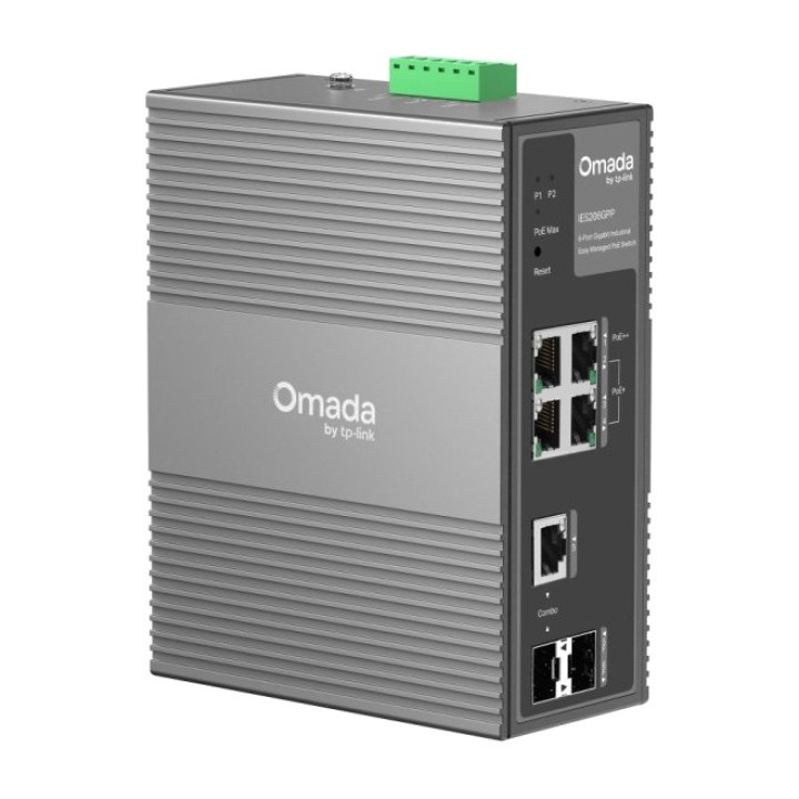 TP-LINK Switch industrial gerível Gigabit de 6 portas PoE+