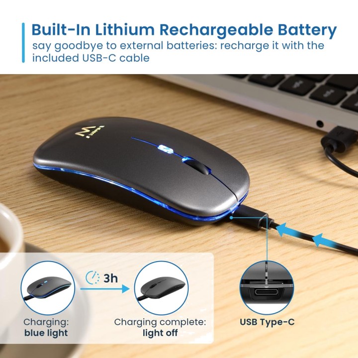 EWENT Ratón gaming inalámbrico recargable con doble conexión EW3242 RGB-2,4GHZ MGS0000030151