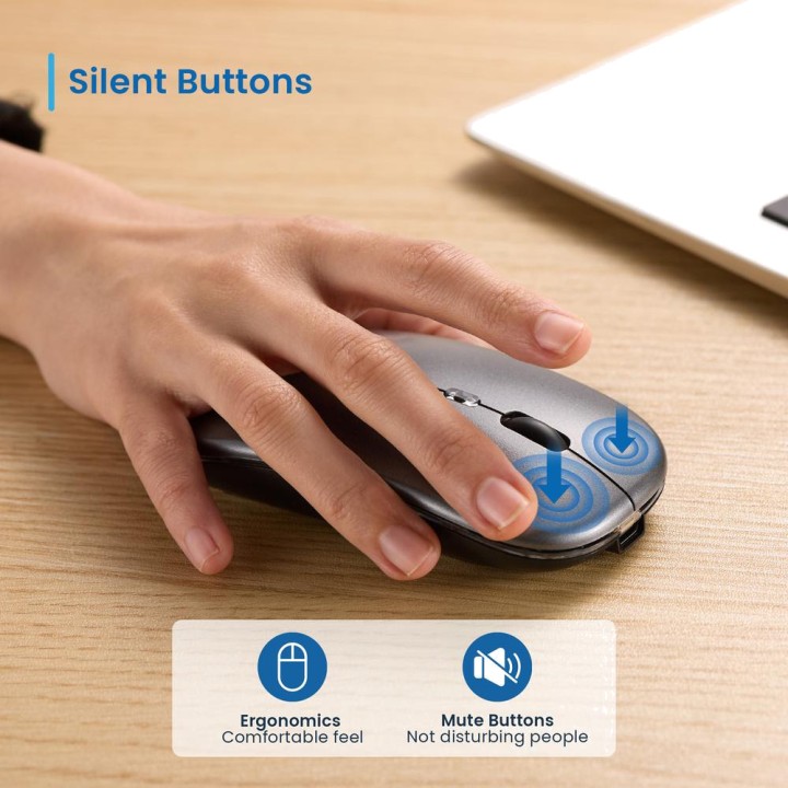EWENT Souris gaming sans fil rechargeable à double connexion