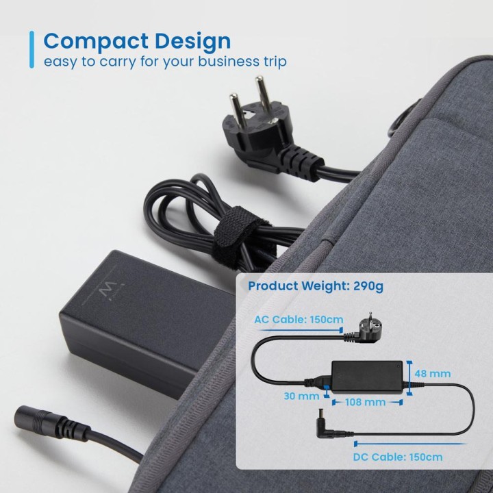 EWENT Universal laptop charger with interchangeable