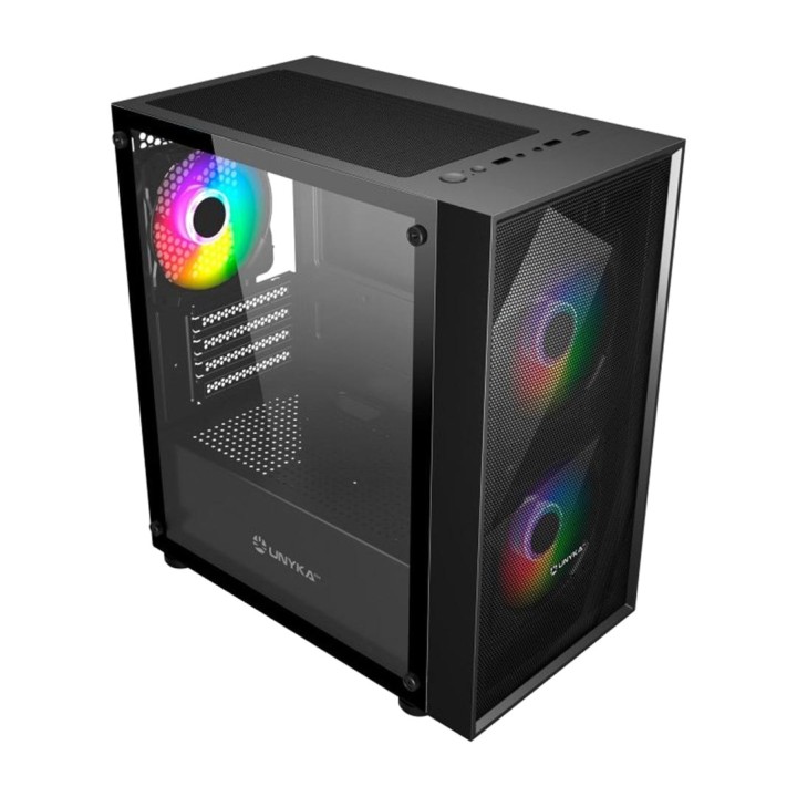 UNYKACH Συμπαγής θήκη PC gaming με σκληρυμένο γυαλί και