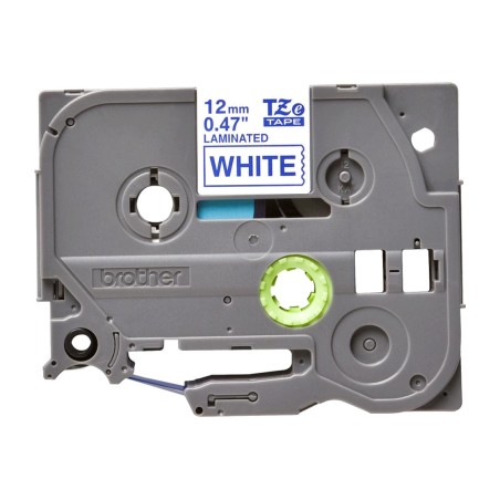 laminated blue-on-white label tape tze-233 12mm