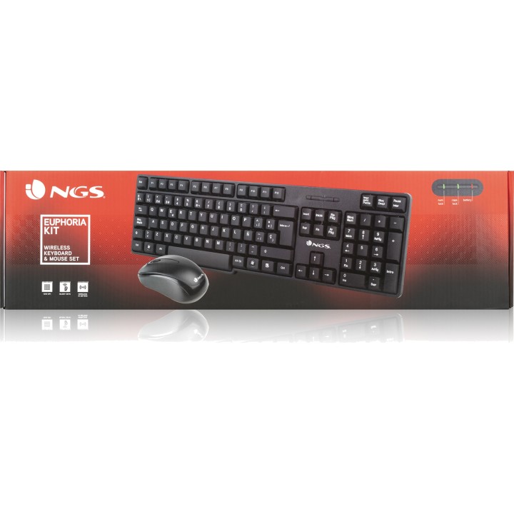 NGS 2,4-GHz-Funk-Tastatur- und Maus-Set EUPHORIA-KIT