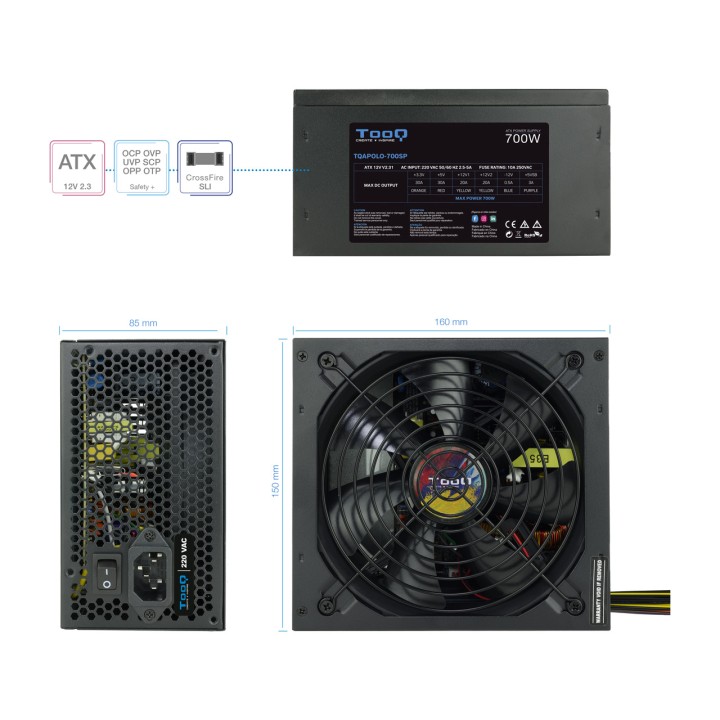 TOOQ ATX-Netzteil mit aktiver PFC TQAPOLO-700SP 700W