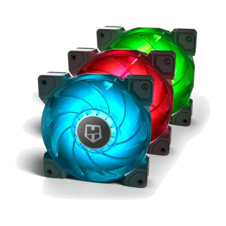 confezione con 3 ventole rgb per case hummer-h-sync 120mm