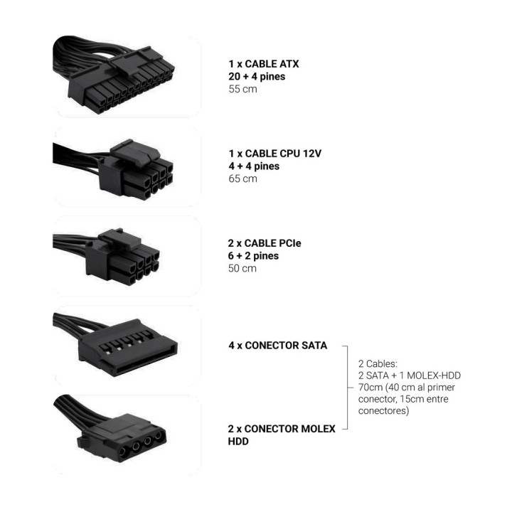 COOLBOX Fuente de alimentación ATX para PC POWERLINE-III 550W 85% MGS0000032882