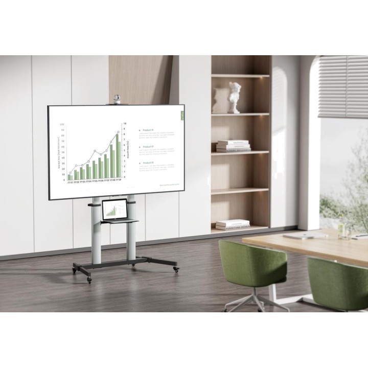 EWENT Aluminium-TV-Bodenständer mit Rollen EW1592 60-100"