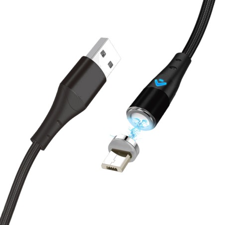 cable magnético de carga rápida y datos micro-usb-3a 1m