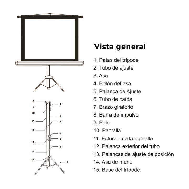 PHOENIX Écran de projection portable avec trépied 80"