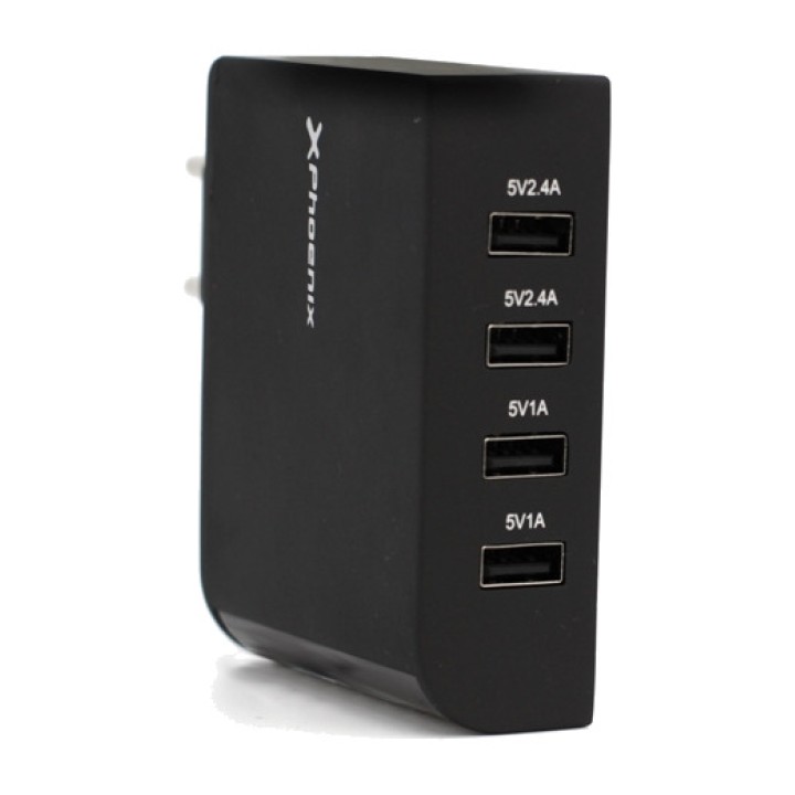 PHOENIX Wall charger with 4 USB ports 5,1V 2,1A