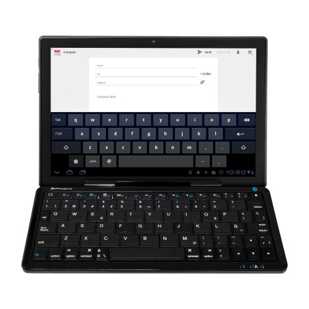 mini teclado bluetooth con soporte para tablet y móvil
