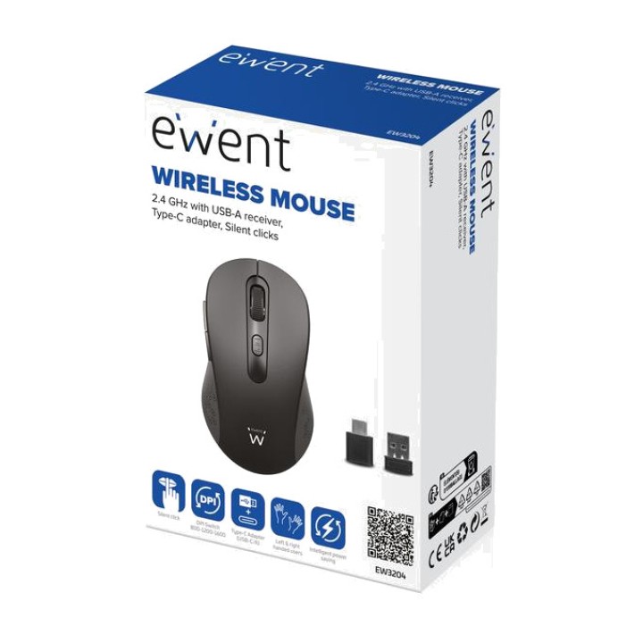 EWENT Wireless optical office mouse EW3204 1600DPI