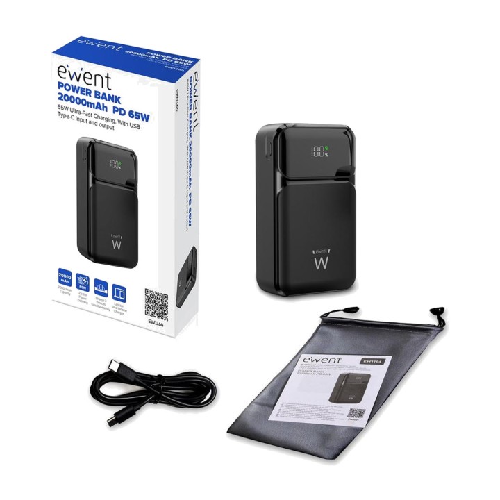 EWENT Power bank with fast charging and LED display EW1164
