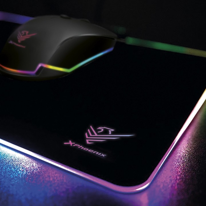 PHOENIX Gaming-Mauspad mit Metallbasis und RGB-Beleuchtung