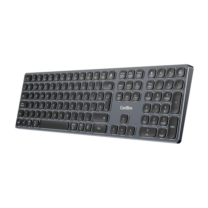 COOLBOX Teclado de aluminio inalámbrico retroiluminado