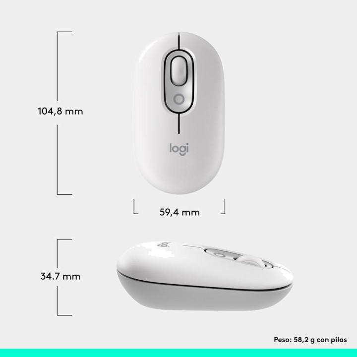 LOGITECH Kabellose Bluetooth-Maus mit Emoji-Taste POP-MOUSE