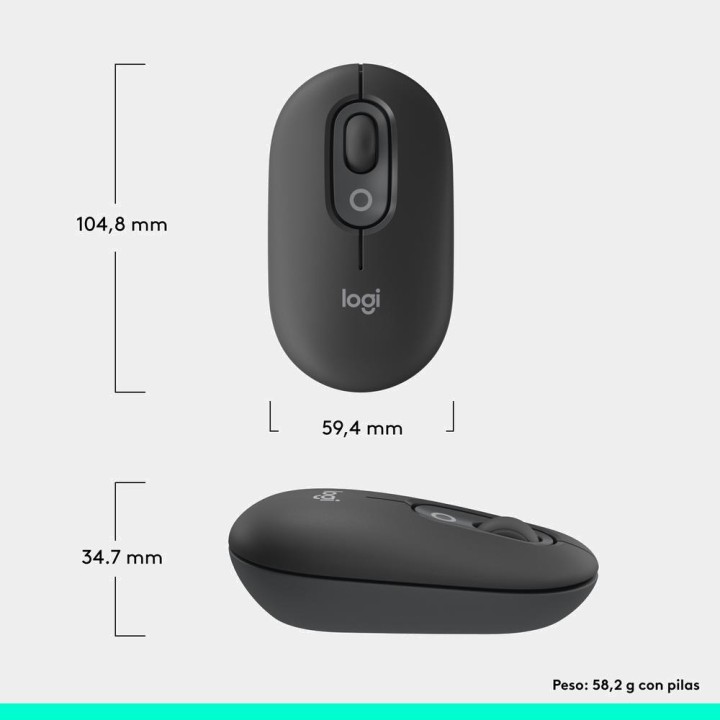 LOGITECH Draadloze Bluetooth-muis met emoji-knop POP-MOUSE