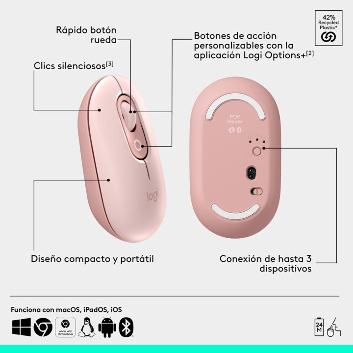 LOGITECH Souris sans fil Bluetooth avec bouton emoji