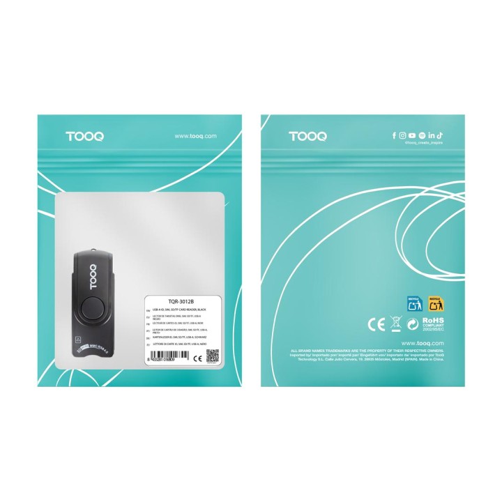 TOOQ USB-A smart card, electronic ID, SIM and SD card reader