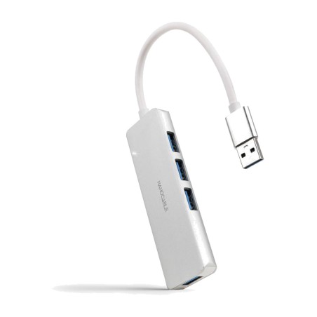 hub usb-a de aluminio con 4 puertos 3.0 18 cm