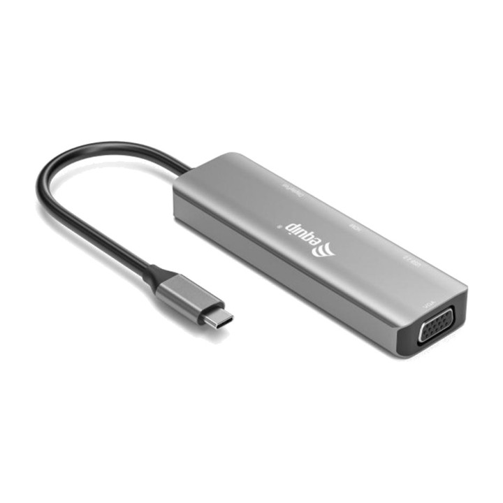 EQUIP Multiportový adaptér USB-C 4 v 1 s HDMI, DisplayPort a