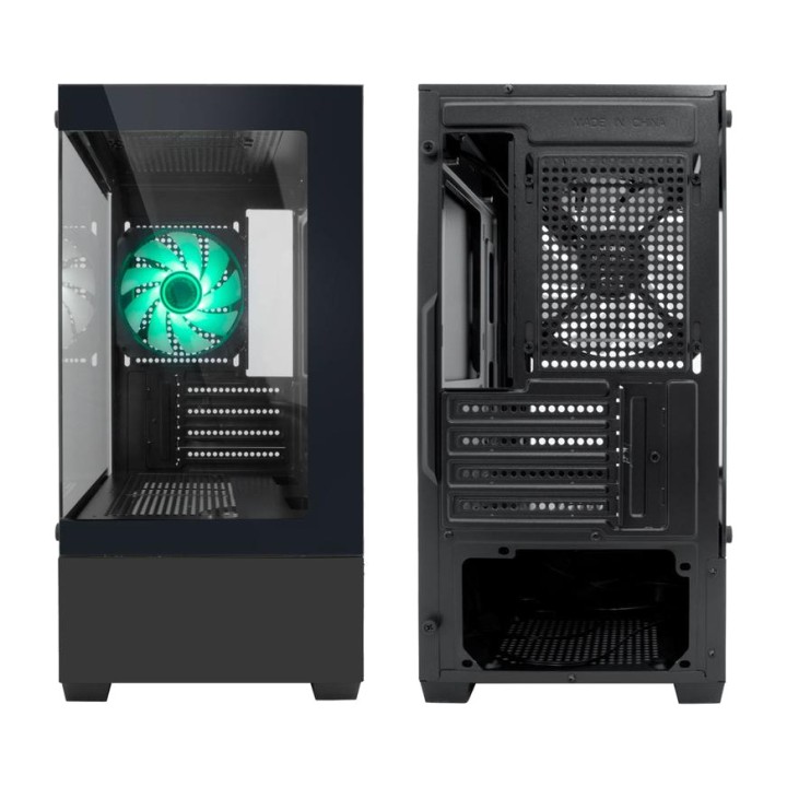 COOLBOX Boîtier PC gaming compact avec verre trempé et